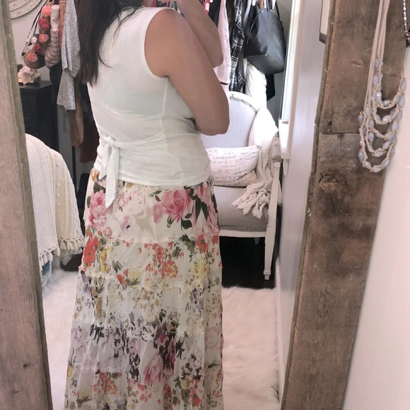 BB Dakota Anthropologie small white tie back top - Picture 3 of 6